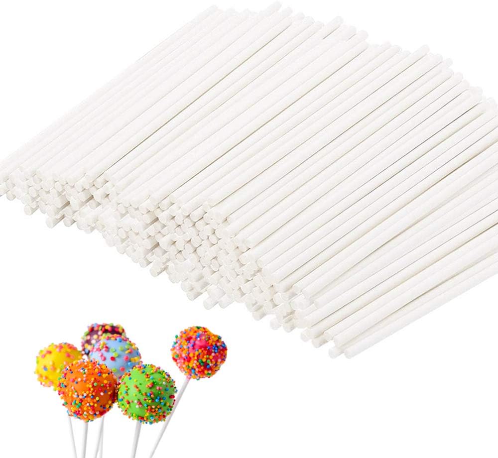 PS01- 100pcs White paper Lollipop Sticks 15CM